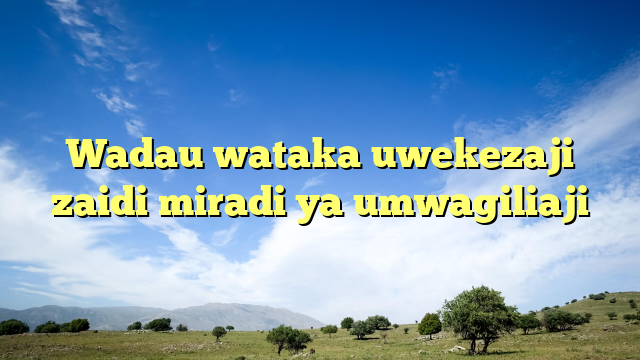 Wadau wataka uwekezaji zaidi miradi ya umwagiliaji