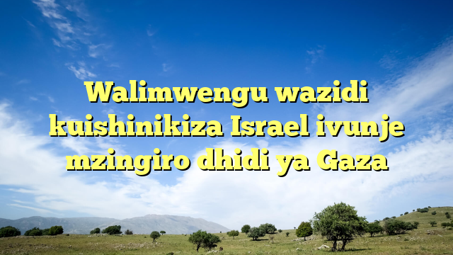 Walimwengu wazidi kuishinikiza Israel ivunje mzingiro dhidi ya Gaza