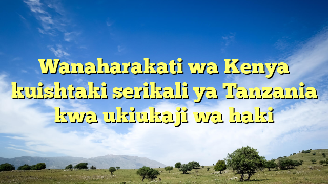 Wanaharakati wa Kenya kuishtaki serikali ya Tanzania kwa ukiukaji wa haki