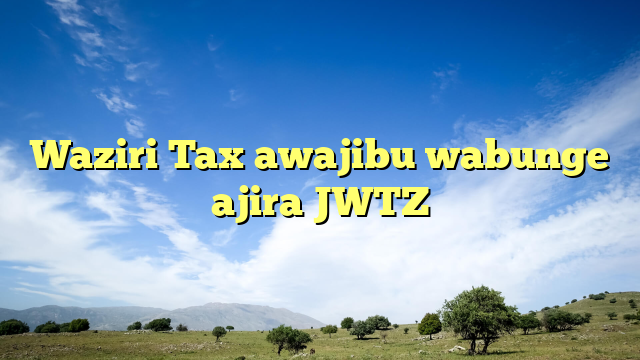 Waziri Tax awajibu wabunge ajira JWTZ