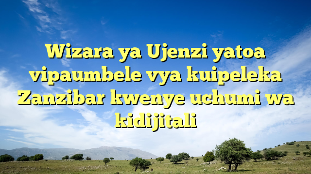Wizara ya Ujenzi yatoa vipaumbele vya kuipeleka Zanzibar kwenye uchumi wa kidijitali