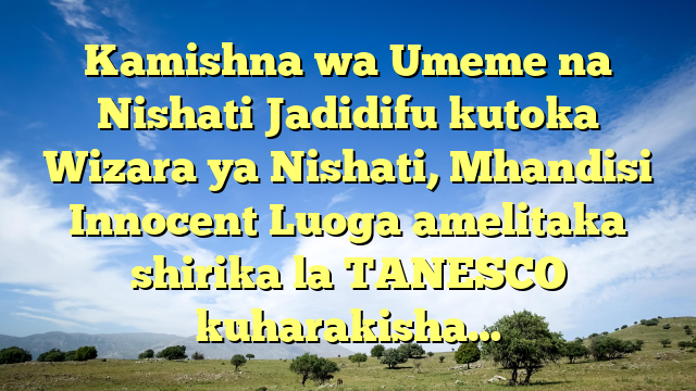 Kamishna wa Umeme na Nishati Jadidifu kutoka Wizara ya Nishati, Mhandisi Innocent Luoga amelitaka shirika la TANESCO kuharakisha…