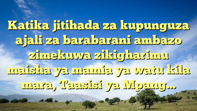 Katika jitihada za kupunguza ajali za barabarani ambazo zimekuwa zikigharimu maisha ya mamia ya watu kila mara, Taasisi ya Mpang…