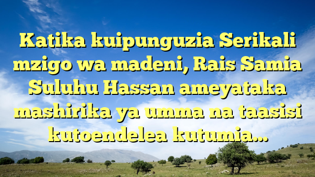 Katika kuipunguzia Serikali mzigo wa madeni, Rais Samia Suluhu Hassan ameyataka mashirika ya umma na taasisi kutoendelea kutumia…