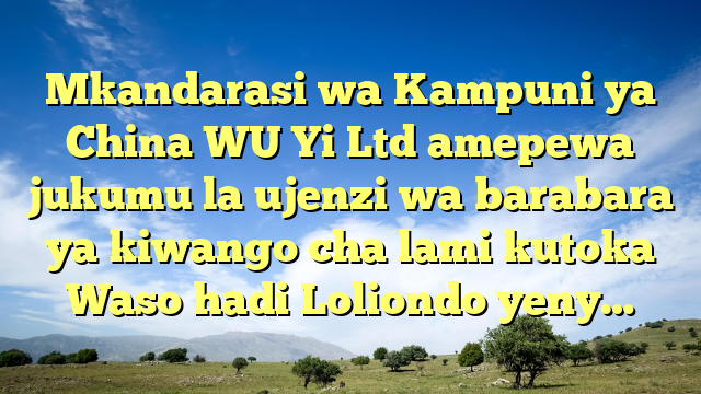 Mkandarasi wa Kampuni ya China WU Yi Ltd amepewa jukumu la ujenzi wa barabara ya kiwango cha lami kutoka Waso hadi Loliondo yeny…