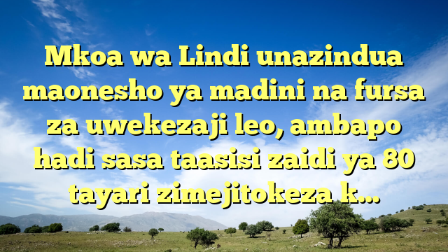 Mkoa wa Lindi unazindua maonesho ya madini na fursa za uwekezaji leo, ambapo hadi sasa taasisi zaidi ya 80 tayari zimejitokeza k…