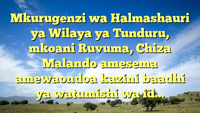 Mkurugenzi wa Halmashauri ya Wilaya ya Tunduru, mkoani Ruvuma, Chiza Malando amesema amewaondoa kazini baadhi ya watumishi wa id…