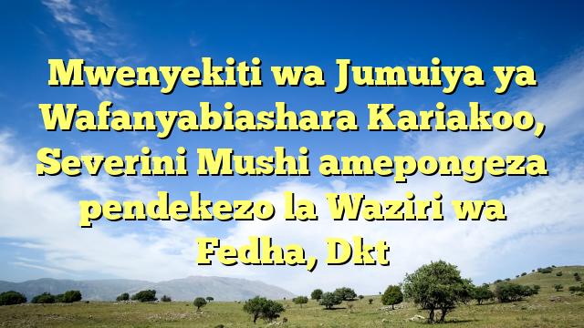 Mwenyekiti wa Jumuiya ya Wafanyabiashara Kariakoo, Severini Mushi amepongeza pendekezo la Waziri wa Fedha, Dkt