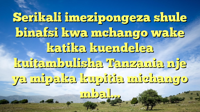 Serikali imezipongeza shule binafsi kwa mchango wake katika kuendelea kuitambulisha Tanzania nje ya mipaka kupitia michango mbal…