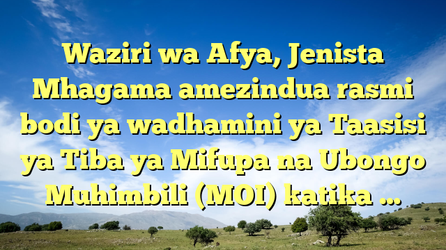 Waziri wa Afya, Jenista Mhagama amezindua rasmi bodi ya wadhamini ya Taasisi ya Tiba ya Mifupa na Ubongo Muhimbili (MOI) katika …